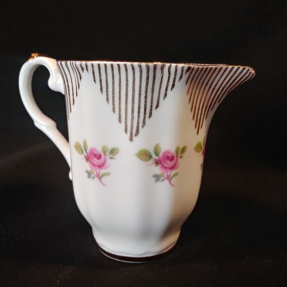 SALE Royal Imperial Sugar n Creamer Pink Roses 22k Gold - Picture 2 of 16